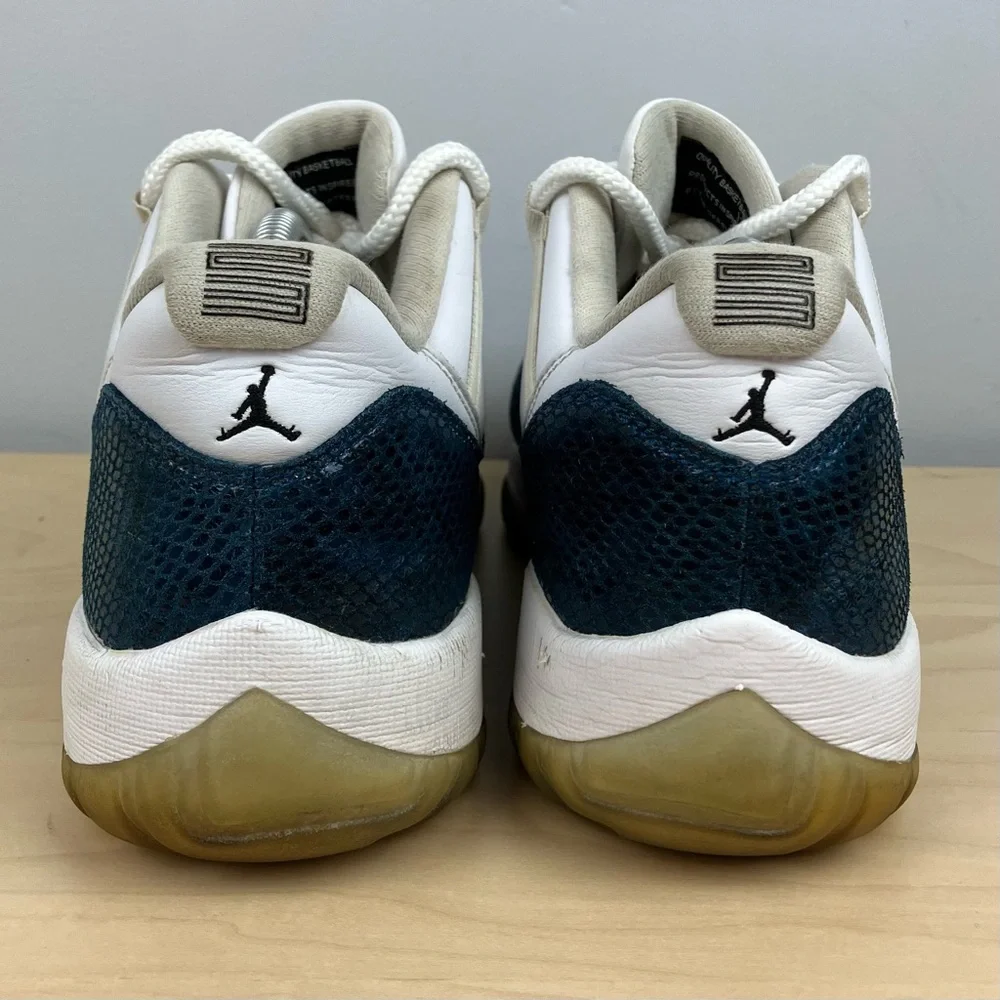 Air Jordan Retro 11 XI Low White Navy Snakeskin Basketball Shoes Men’s Size 11.0